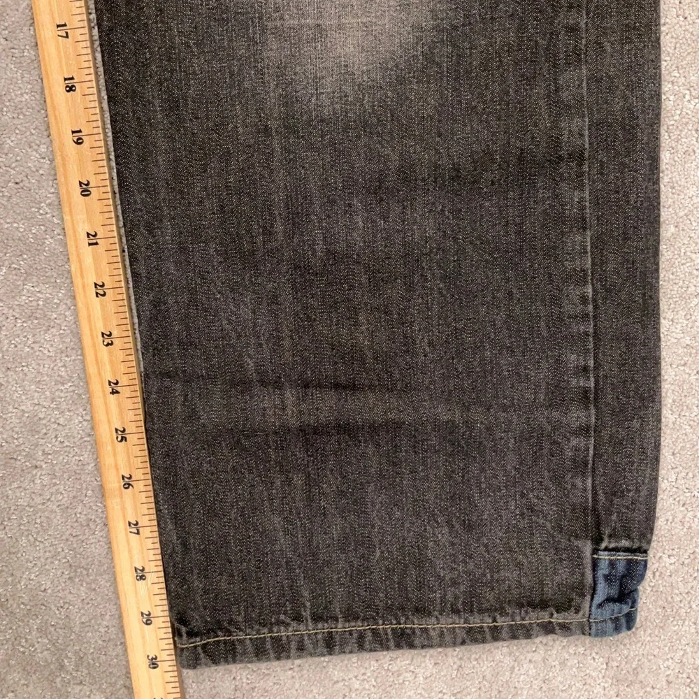 Koman Jeans Mens 40x32 Black Fade Wide Leg Relaxed Straight True Fit